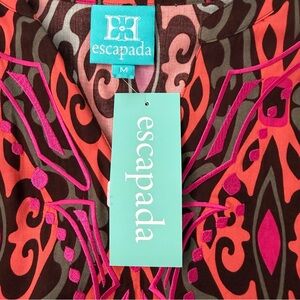 Escapada Findley Tunic Vibrant Pink and Brown Top